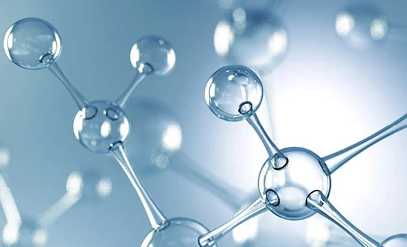 Molecular structure illustration representing skincare science and cosmetic formulation research