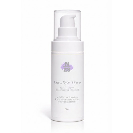 28N Urban Daily Defence SPF15 PA+++ mineral sunscreen with zinc oxide for lightweight everyday sun protection